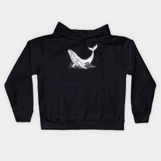 Cosmic whale - white Kids Hoodie